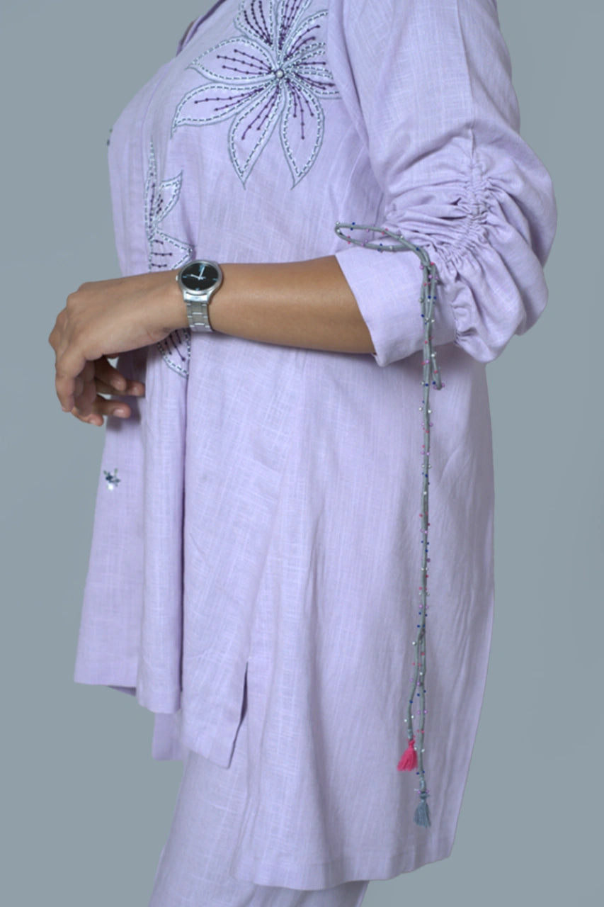 Lilac Embroidery Shirt