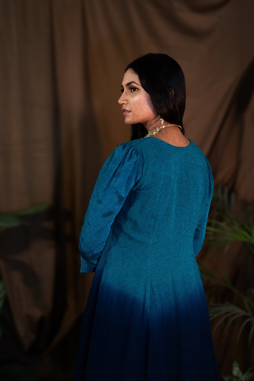 Ombre Embroidered Kurti with Tulip Pants