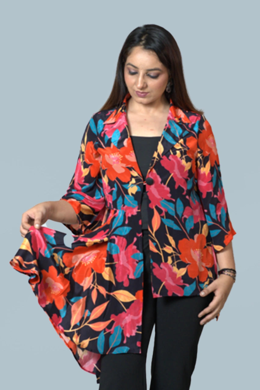 Jacket Style Asymmetrical Top