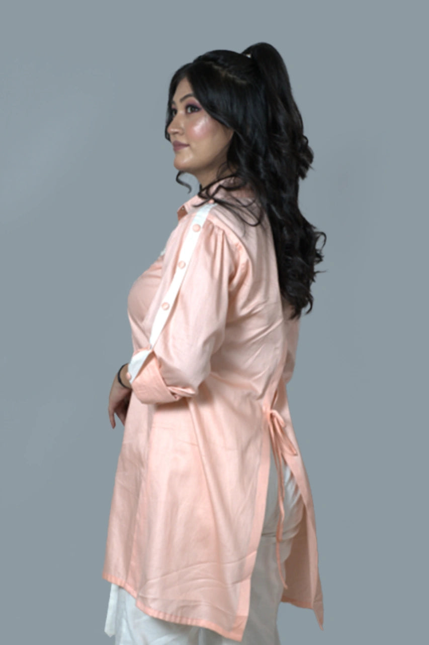 Peach Spiral Elegance shirt