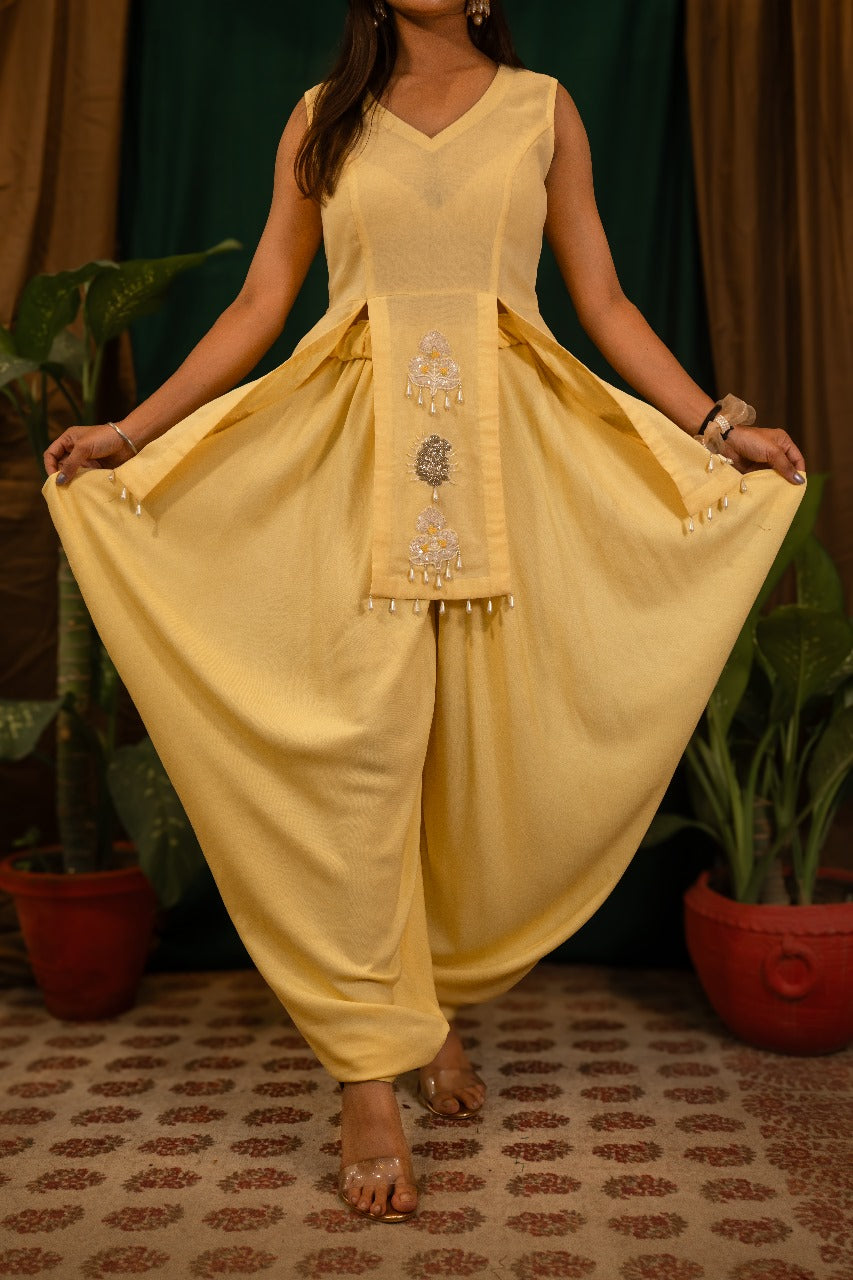 Peplum Top with Dhoti