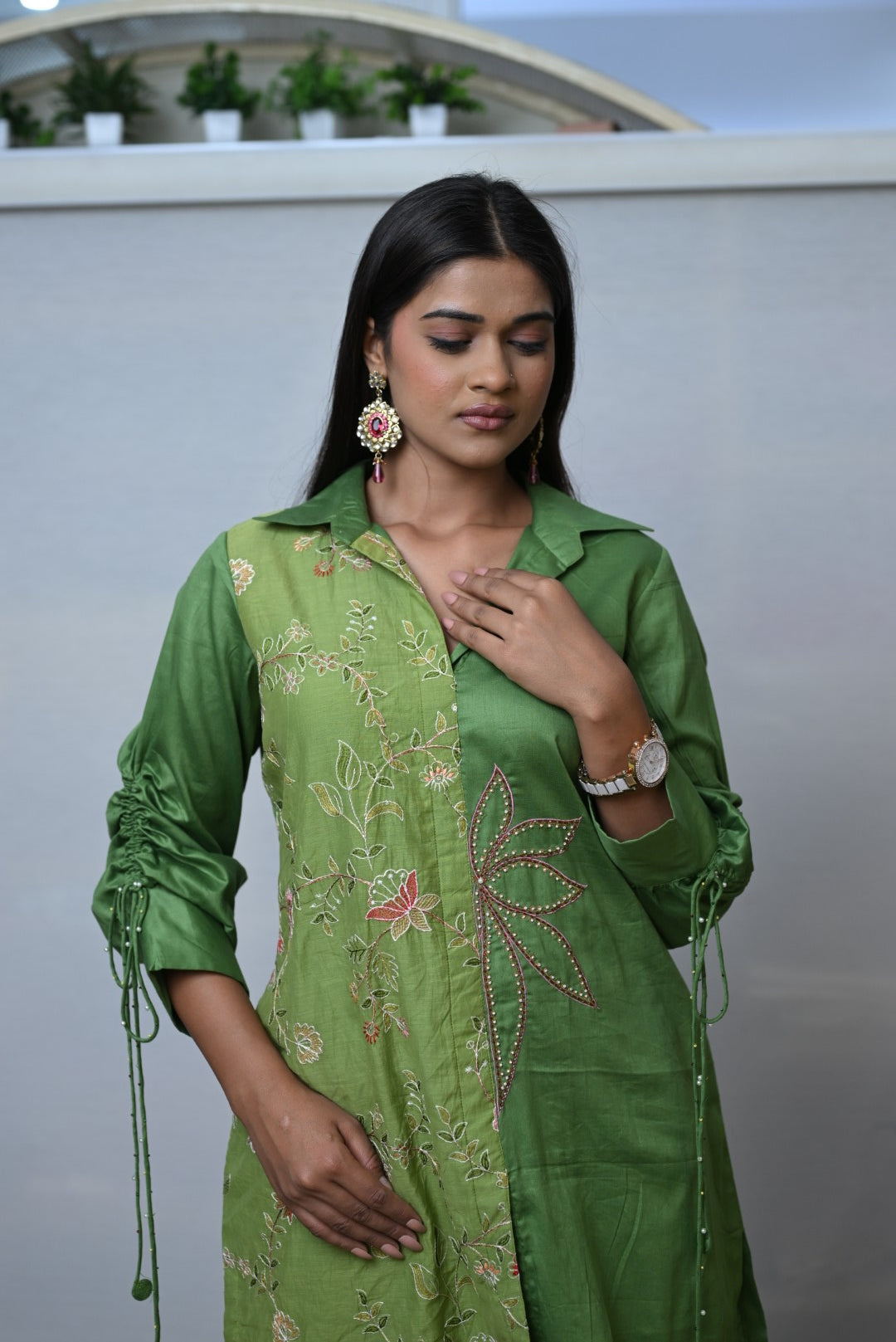 Green Embroidery Co-ord Set