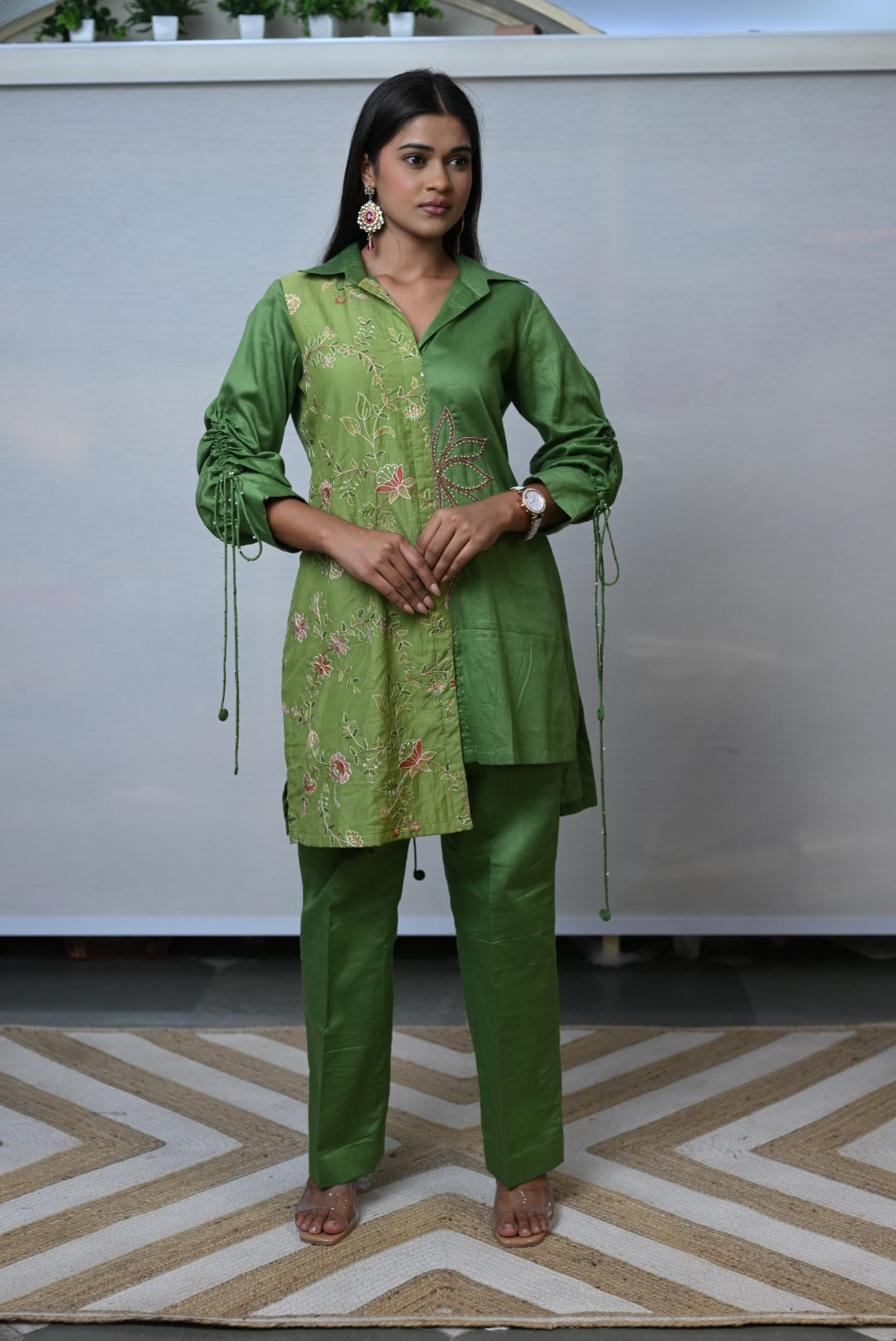 Green Embroidery Co-ord Set