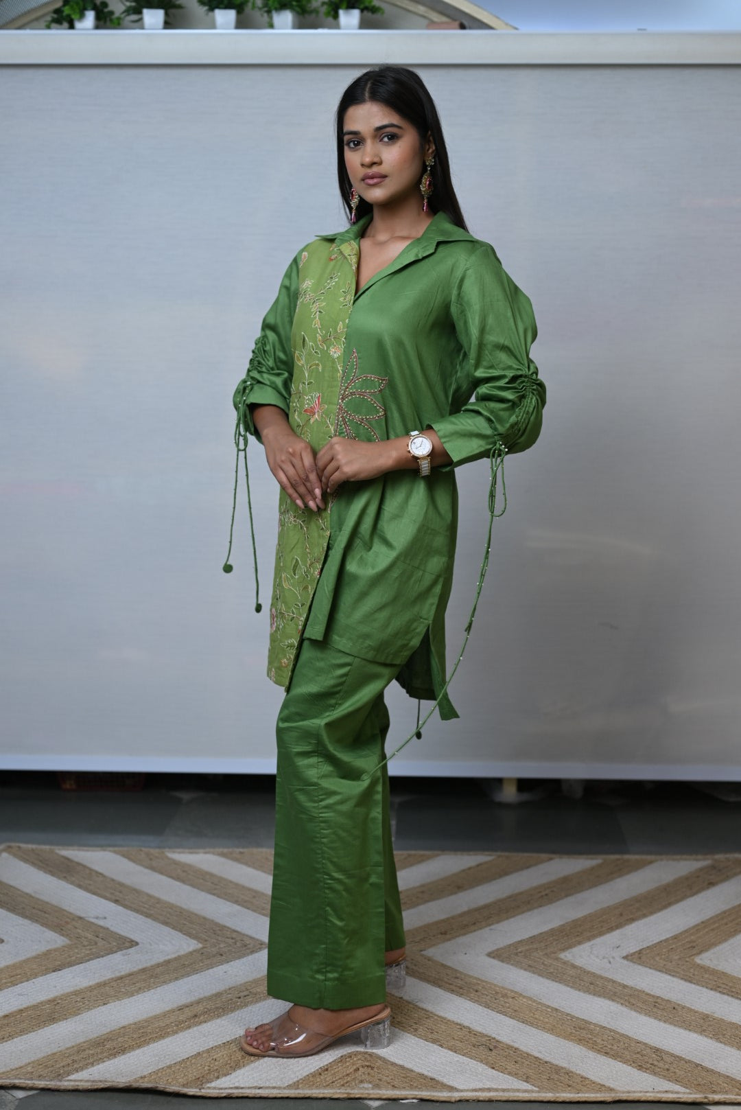 Green Embroidery Co-ord Set