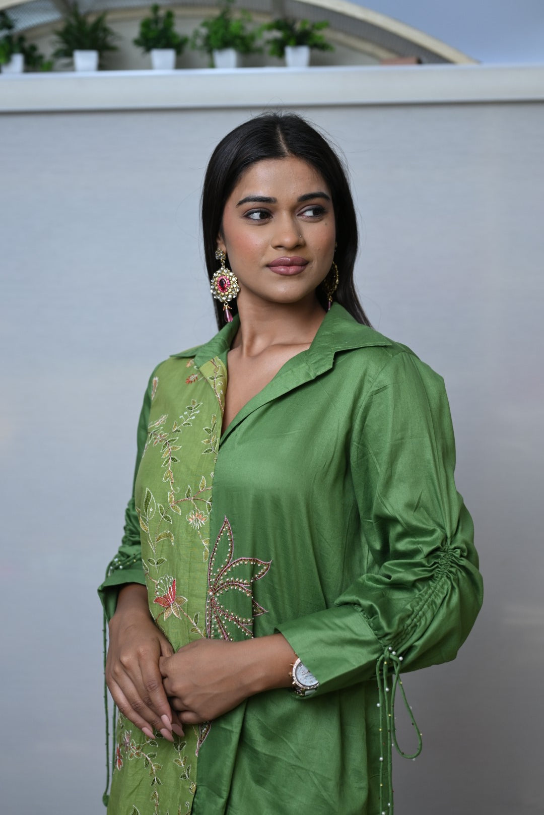 Green Embroidery Co-ord Set