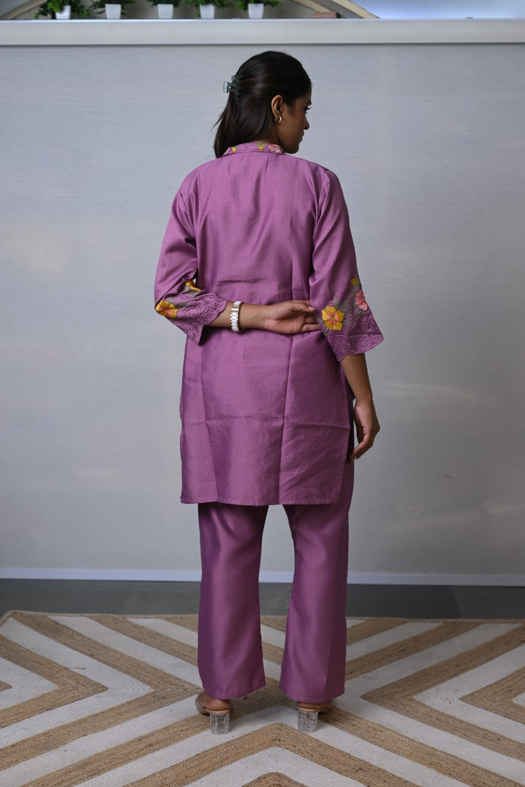 Orchid Blossom Embroidered Co-ord Set