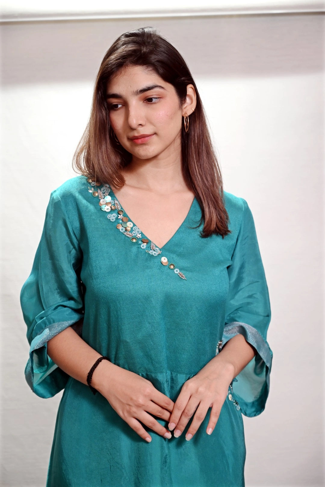 Turquoise Blue Asymmetrical Co-Ord Set