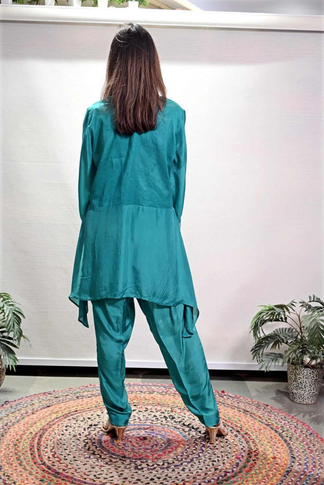 Turquoise Blue Asymmetrical Co-Ord Set