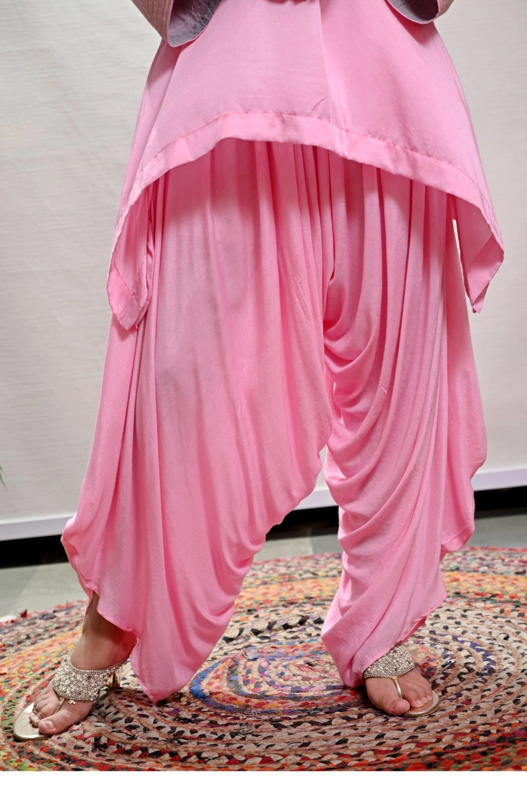 Pink Co-Ord Set with Cowl Pants