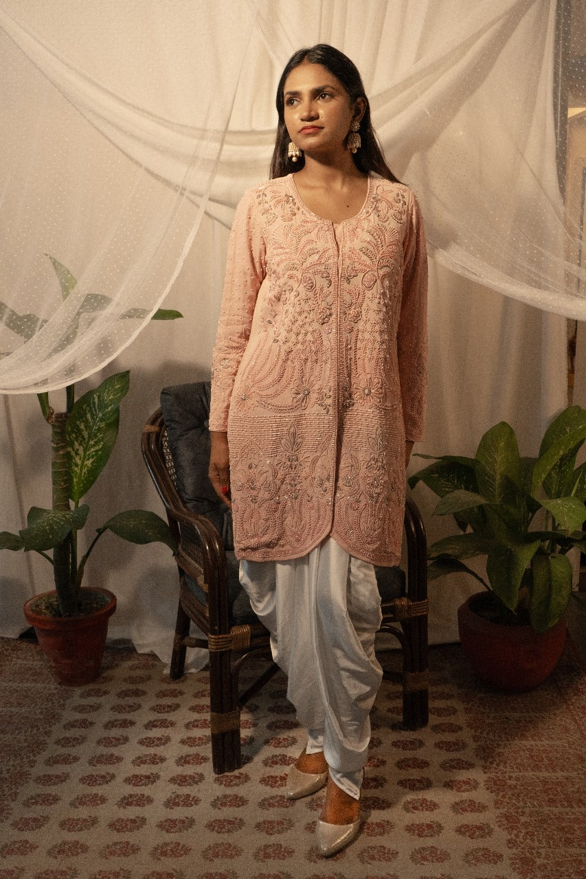 Hand Embroidery Top with Tulip Pants