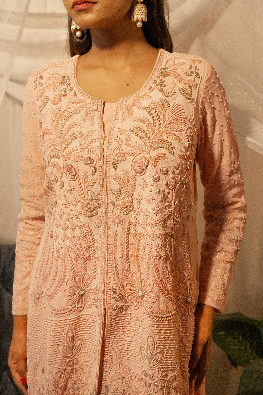 Hand Embroidery Top with Tulip Pants