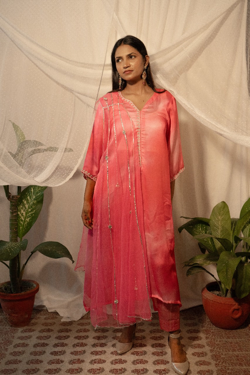 Kurta Set with Panel Dupatta