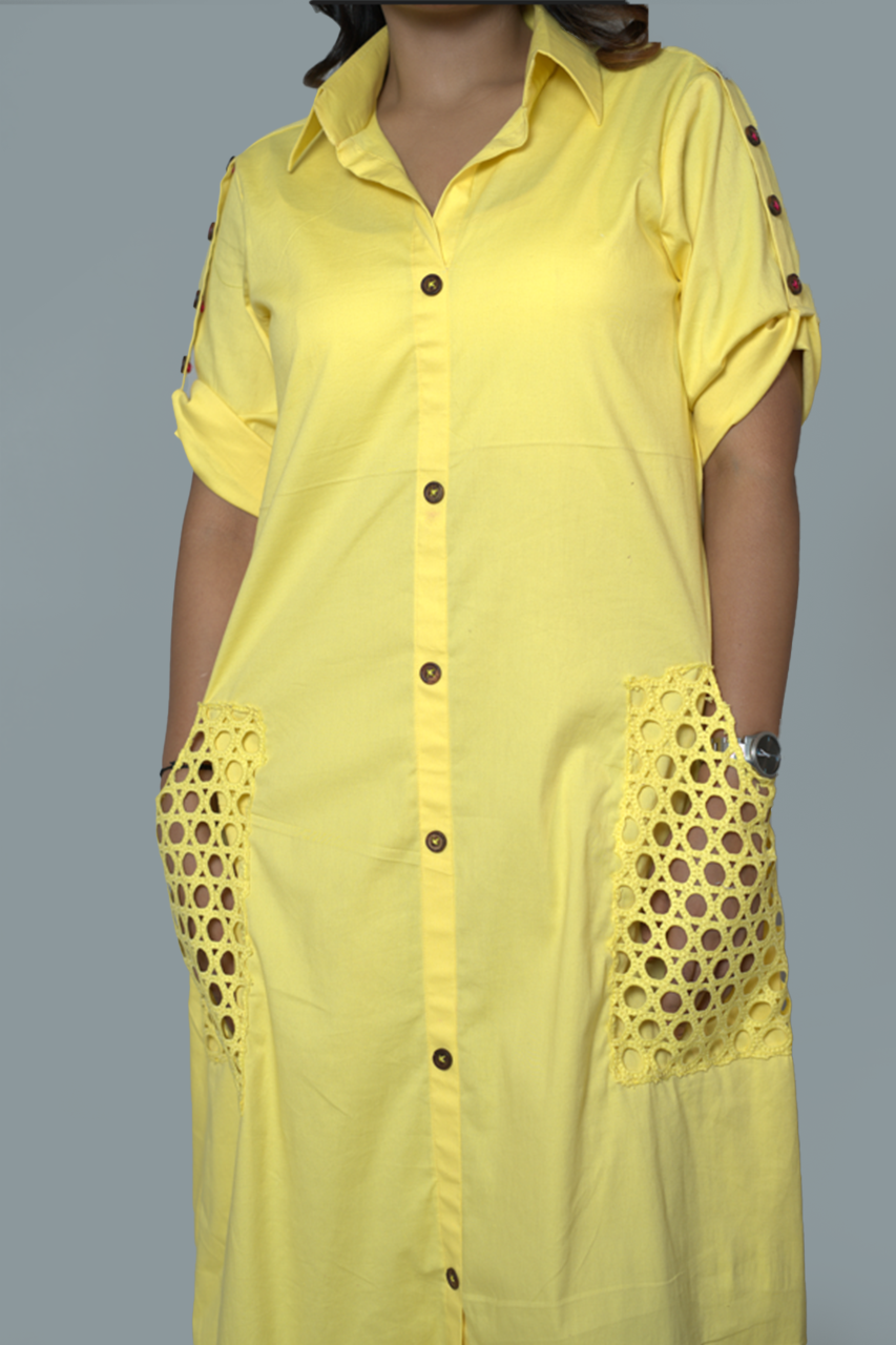 Sunny yellow Shirt Dress