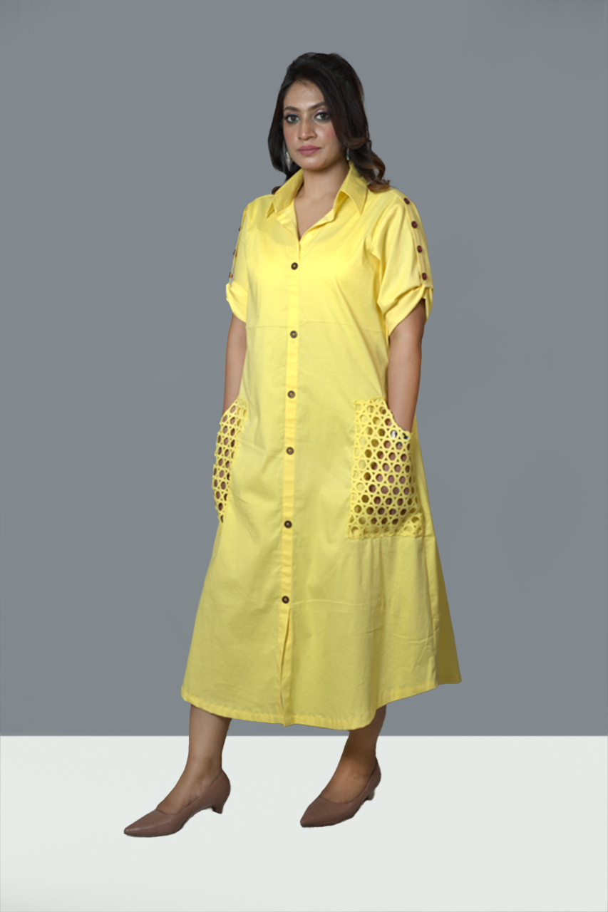 Sunny yellow Shirt Dress