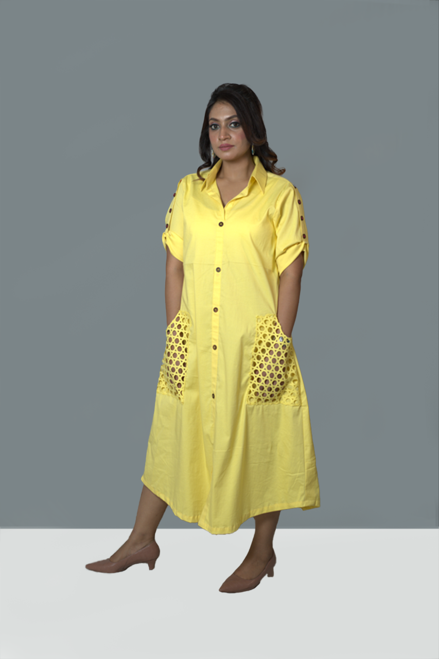 Sunny yellow Shirt Dress