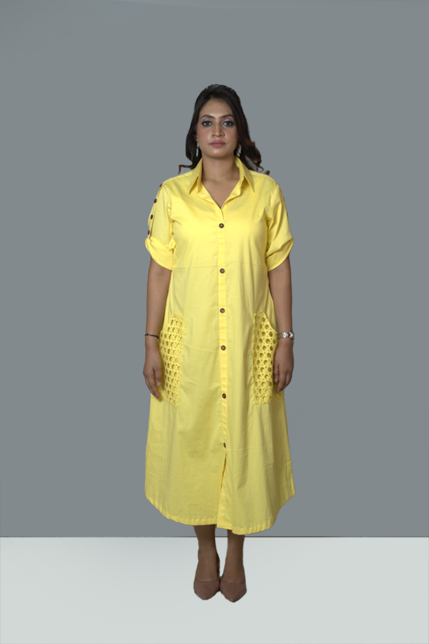 Sunny yellow Shirt Dress