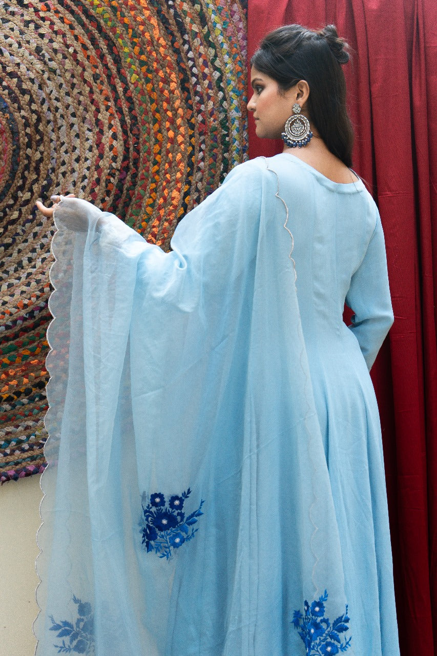 Anarkali Kurta with Organza Dupatta