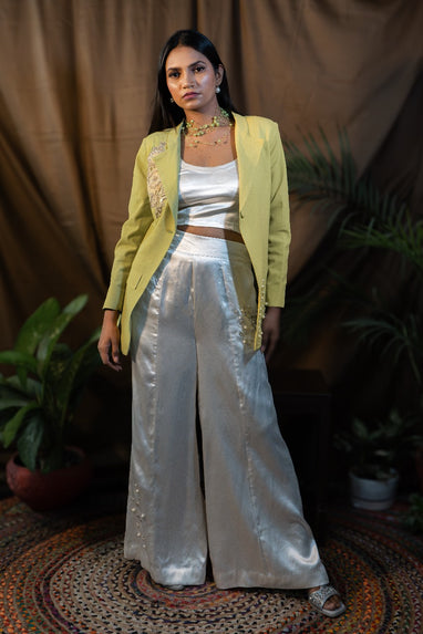 Blazer Set with Top and Flared Pants – The Crochet House