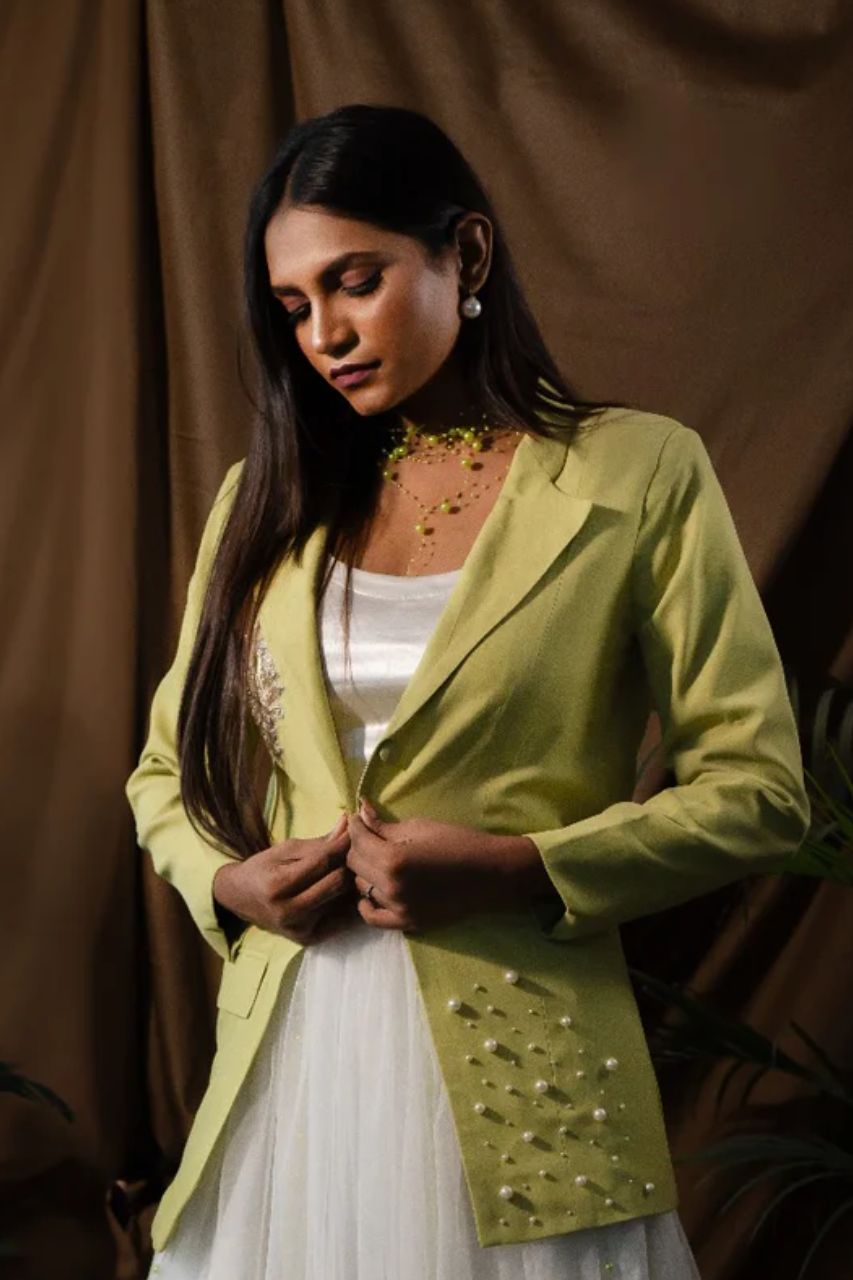 Pearl Work Green Blazer