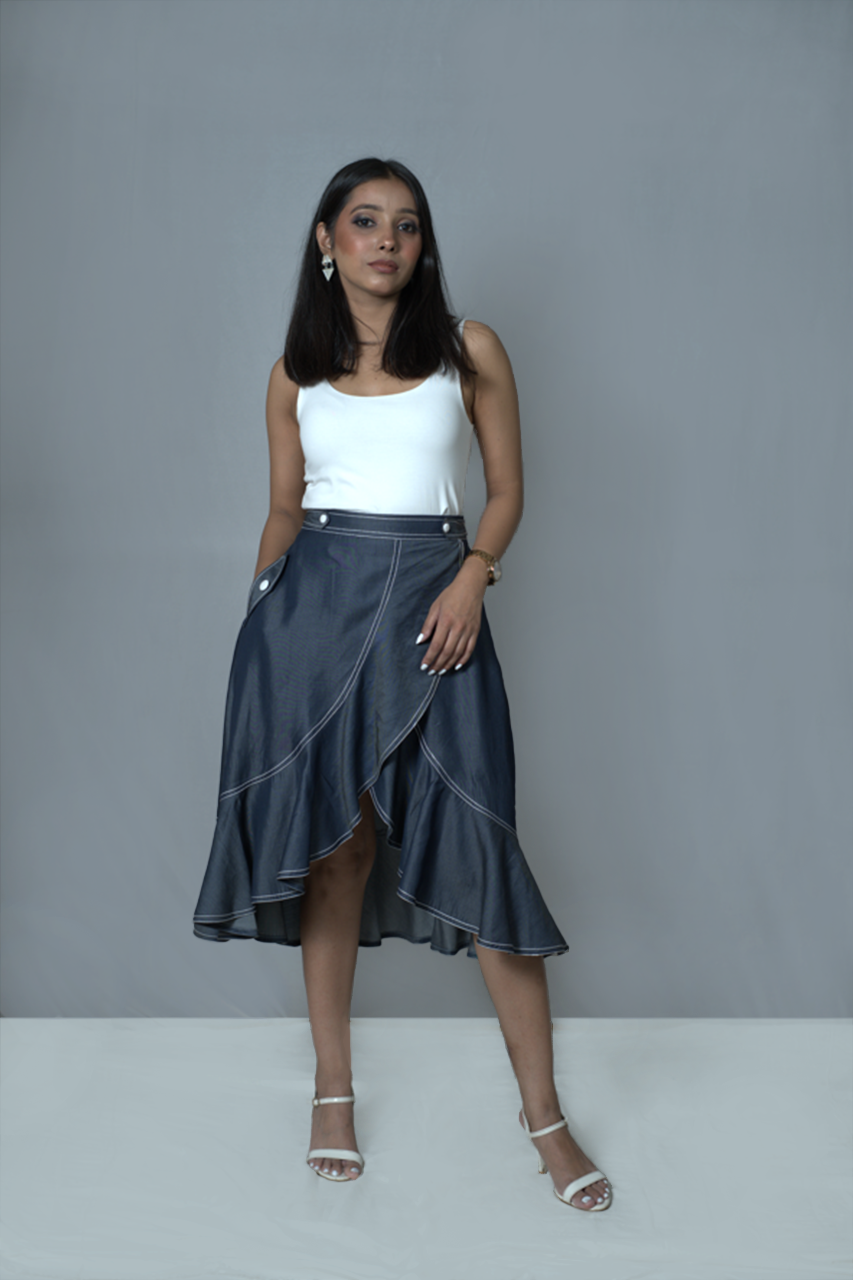 Denim Flared Skirt and Top