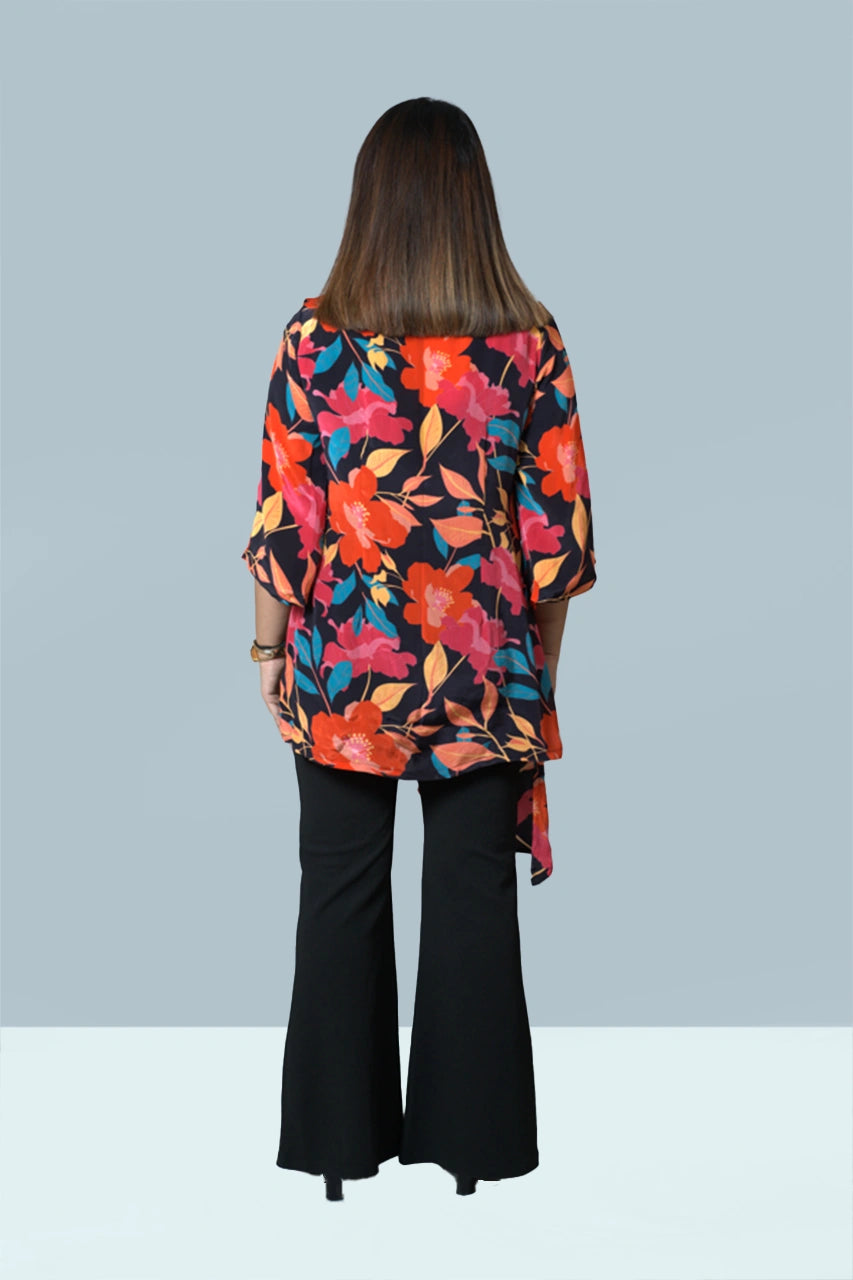 Asymmetrical Jacket Style Printed Co-Ord Set