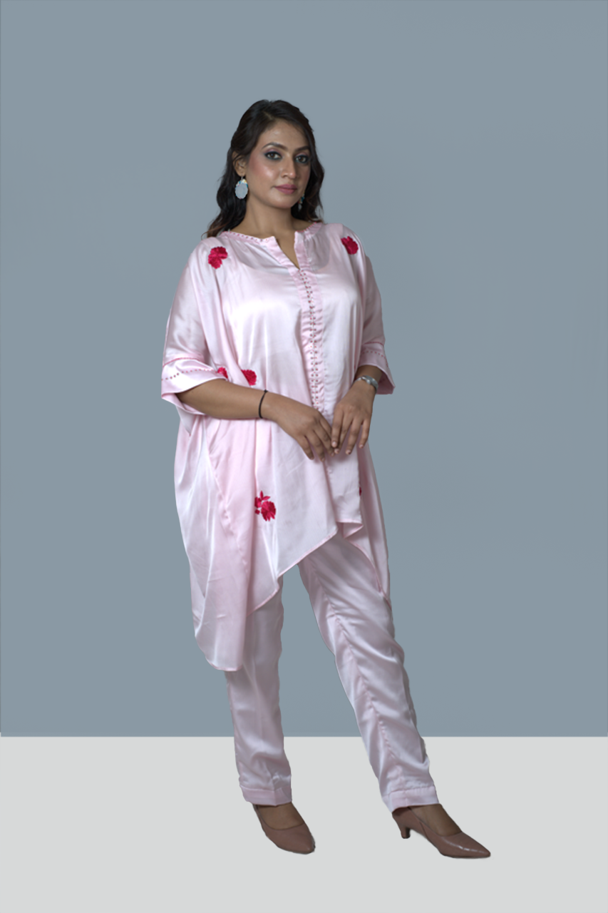 Shades of Pink asymmetric Co- Ord set