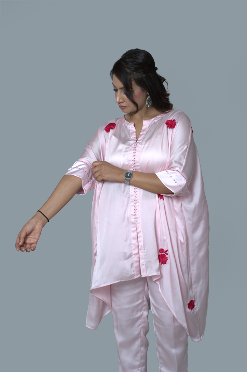 Shades of Pink asymmetric Co- Ord set