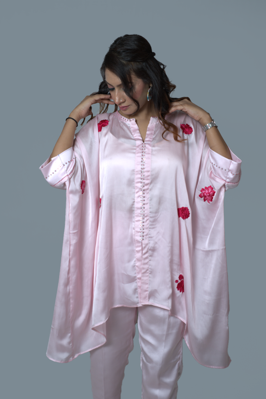 Shades of Pink asymmetric Co- Ord set