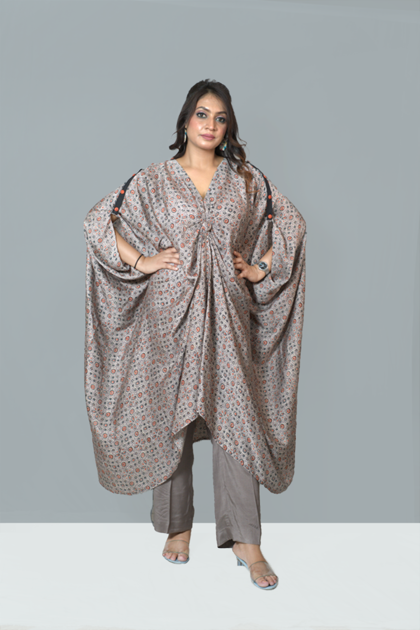 Grey Tucked Kaftan outfit