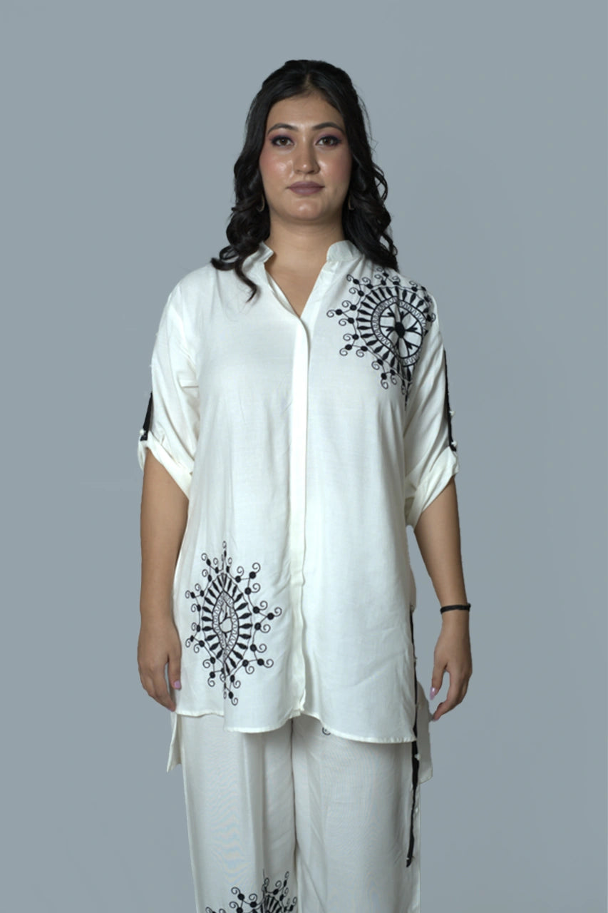 Ivory Thread Embroidery Co-Ord Set