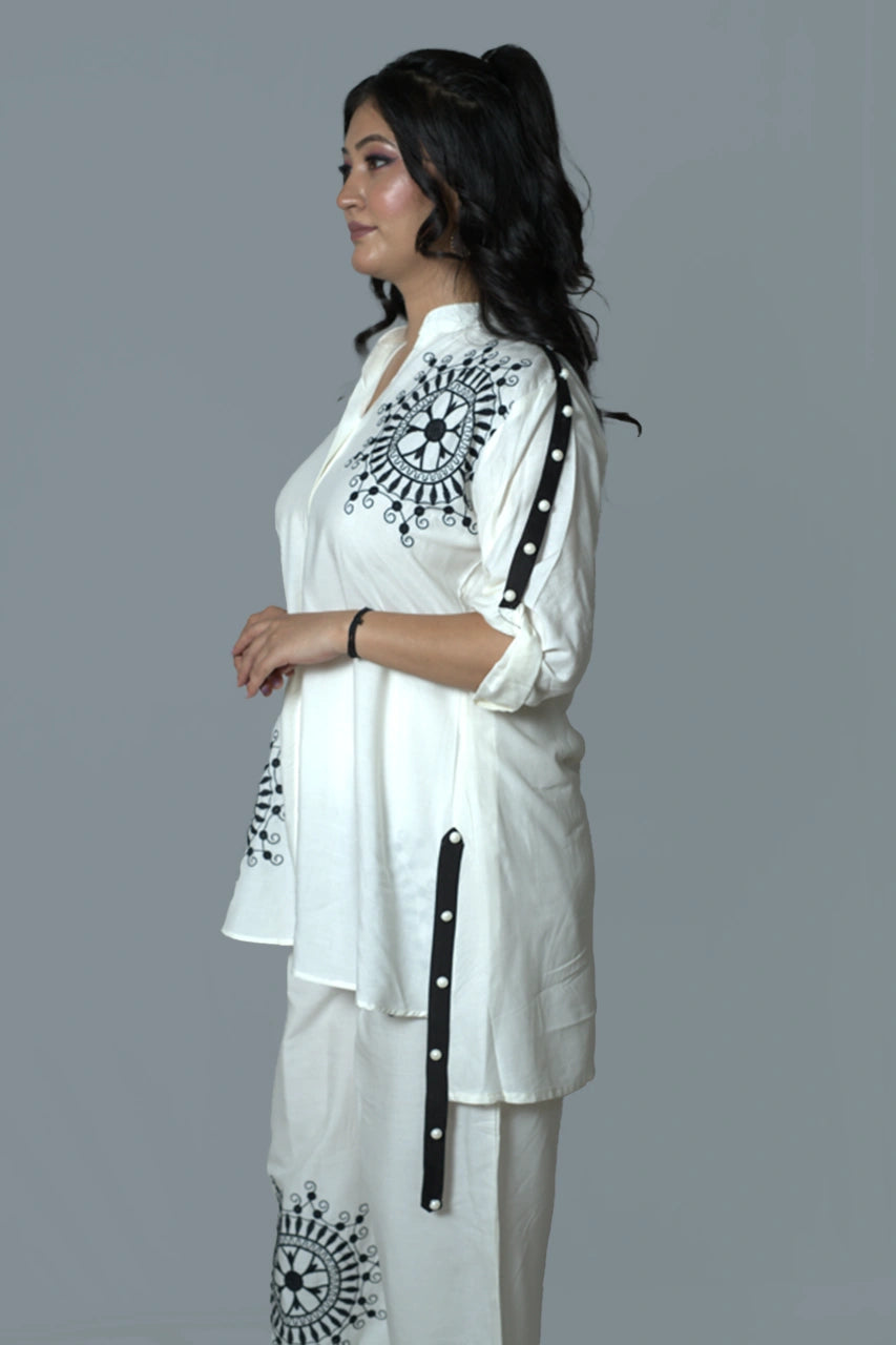 Ivory Thread Embroidery Co-Ord Set