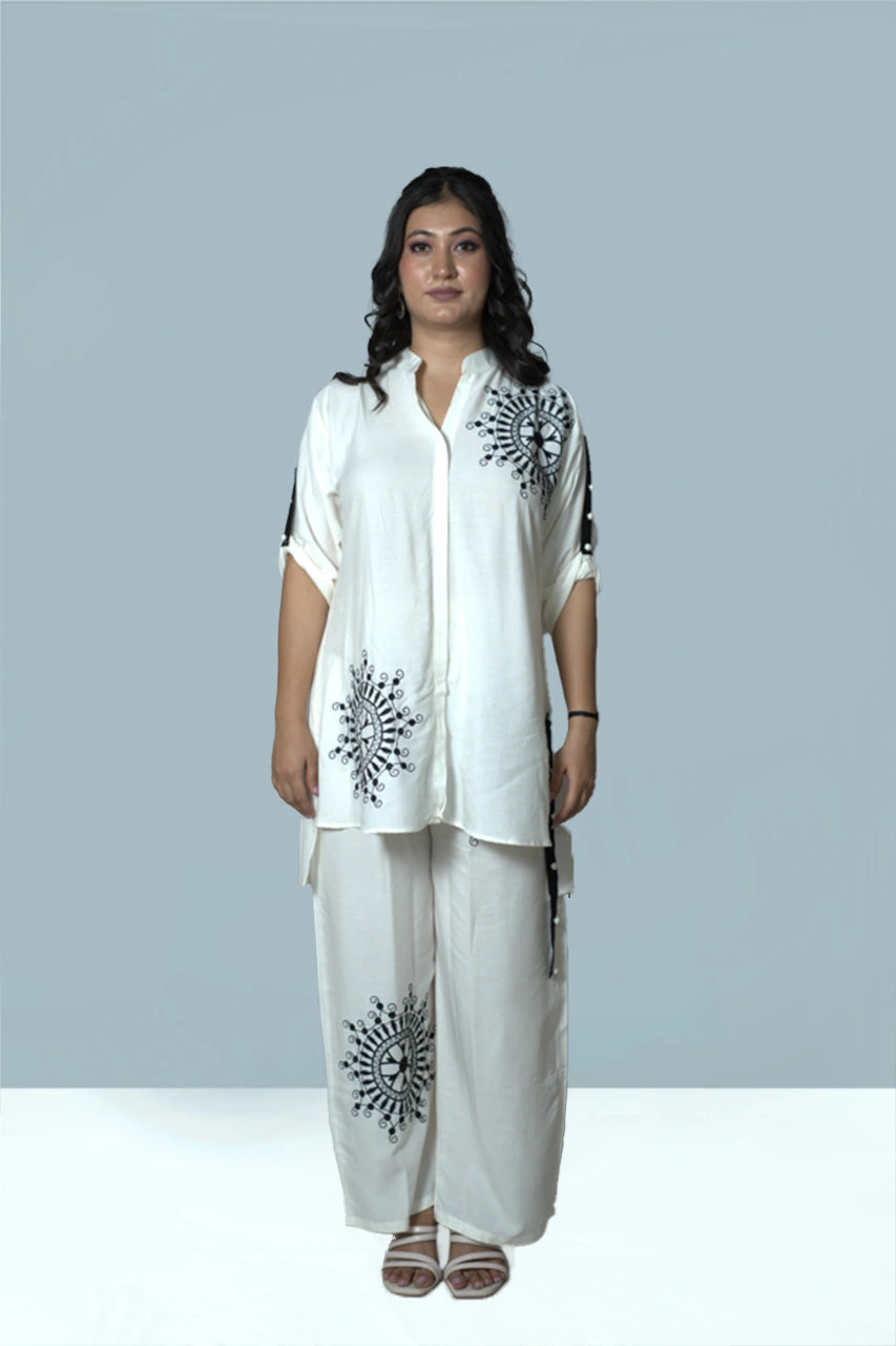 Ivory Thread Embroidery Co-Ord Set