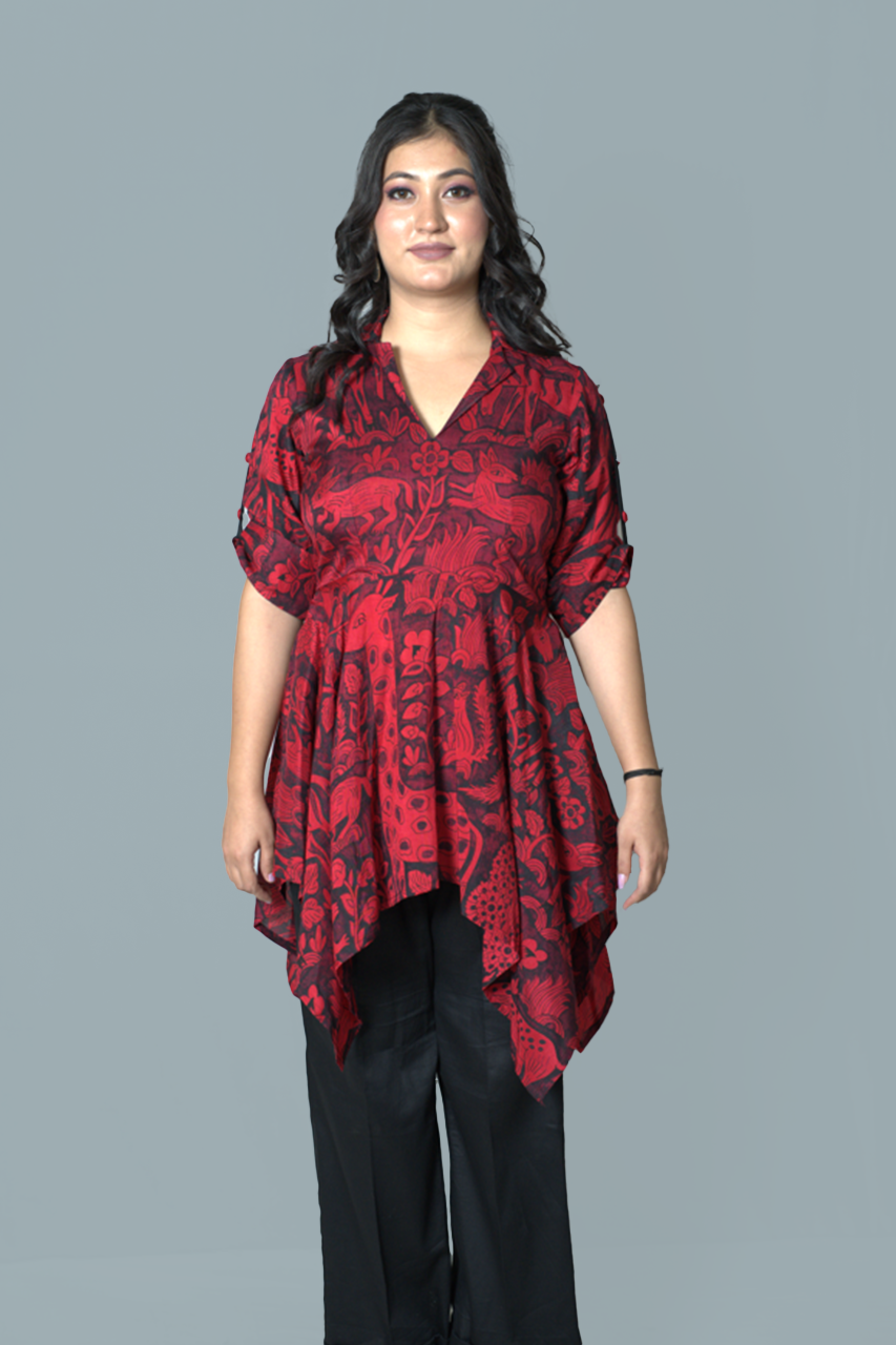 Liberty Ruby Red and Black Co-Ord set