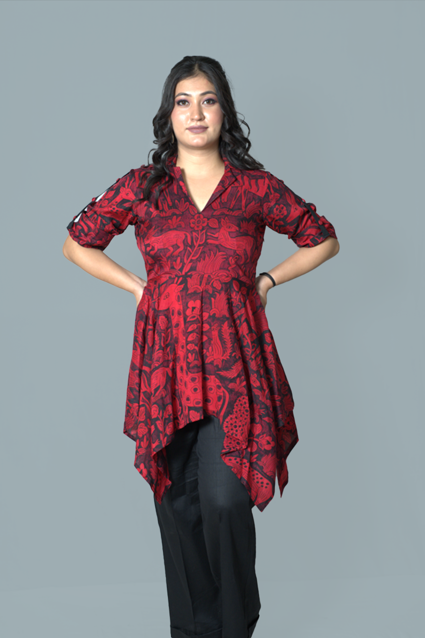 Liberty Ruby Red and Black Co-Ord set