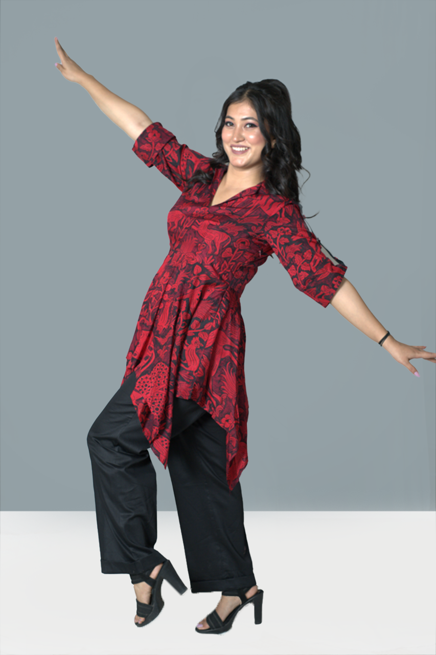 Liberty Ruby Red and Black Co-Ord set