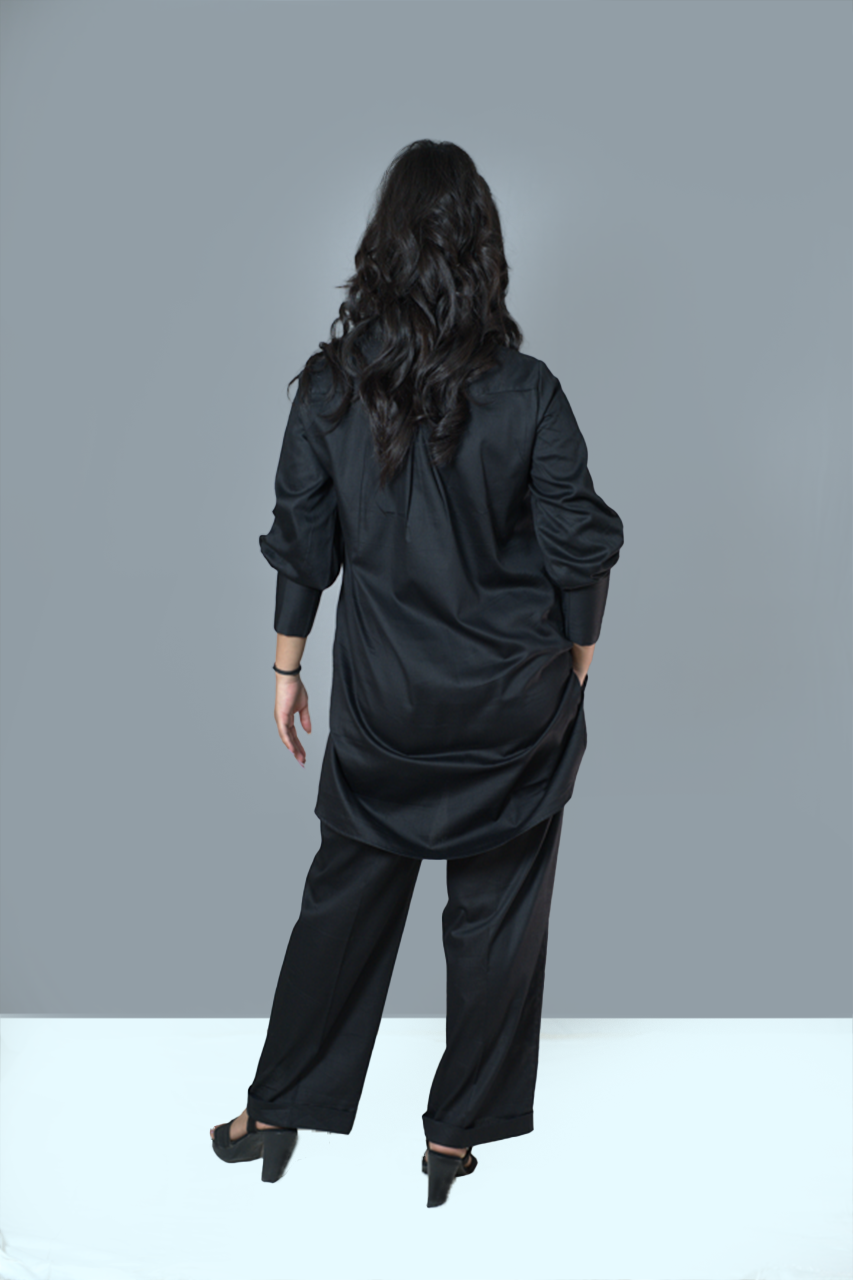 Floral Face Multi- Black Co-ord set